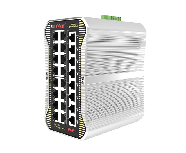 ONV Factory Hot Selling 24-port Gigabit Managed Industrial PoE Switch ONV-IPS33024PM