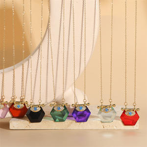 A2036 collana pendente con pietre preziose di cristallo alla moda malocchio collana ciondolo gioielli per donna uomo - Product Image 4