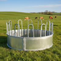 Mangeoire galvanisée pour bétail, moutons, chevaux - Mangeoire ronde écologique pour balles de foin avec conception anti-rongeurs