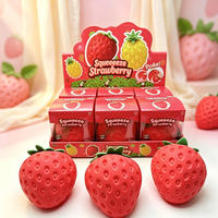 Nouveau style, grande fraise réaliste en caoutchouc souple, jouet à presser pour le plaisir et la relaxation anti-stress