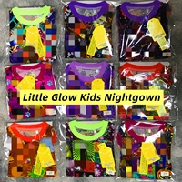 Chemise de nuit pour enfants Little Glow, idéale pour Halloween, fabrication directe, confortable, manches longues, motifs variés pour les fêtes, robe de nuit pour filles