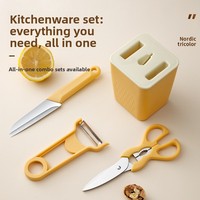 Keuken gadgetset roestvrij staal handmatig 4-delig scherp duurzaam fruitmes schaar schilmesje