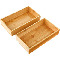 Plateau de salle de bain en bambou, plateau de coiffeuse, porte-serviettes en bambou, plateau de rangement, plateau décoratif de cuisine 9,8 x 5,5 pouces