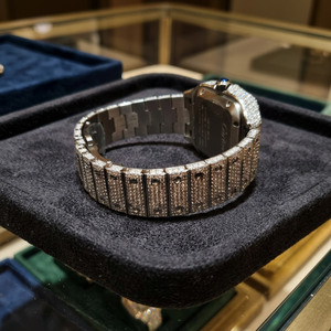 Montres d'affaires de luxe sur mesure, style antique, haute qualité, avec bracelet en cuir, acier inoxydable, verre saphir et moissanite VVS brillante - Product Image 3