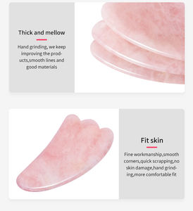Cristal <span class=keywords><strong>Rose</strong></span> Gua Sha 100% Jade naturel Quartz <span class=keywords><strong>Rose</strong></span> pierre Gua Sha outils de Massage du visage - Product Image 3