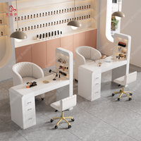 Profession elle Schwarz Rosa Moderne Luxus Schönheit Mesa Salon Staubs ammler Nagel Tech Schreibtisch Maniküre Nagel tische