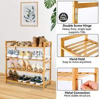 Étagère à chaussures en bambou anti-poussière multicouche simple entrée armoire à chaussures rangement étagère à chaussures ménage vente en gros