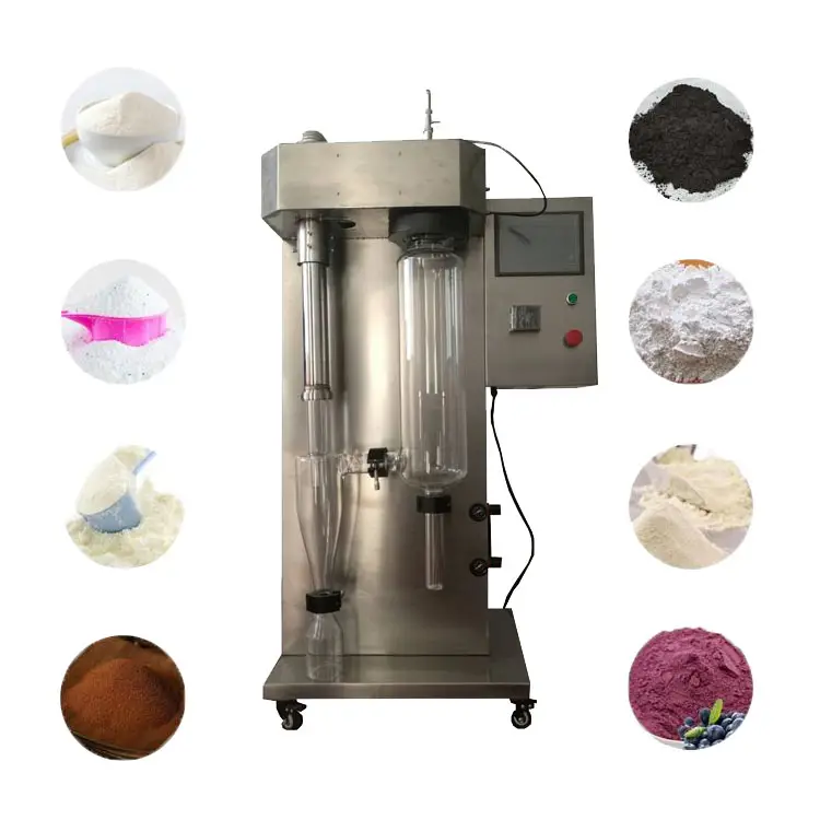 High borosilicate glass lab small spray dryer machine pilotech with filter for make milk powder 2l