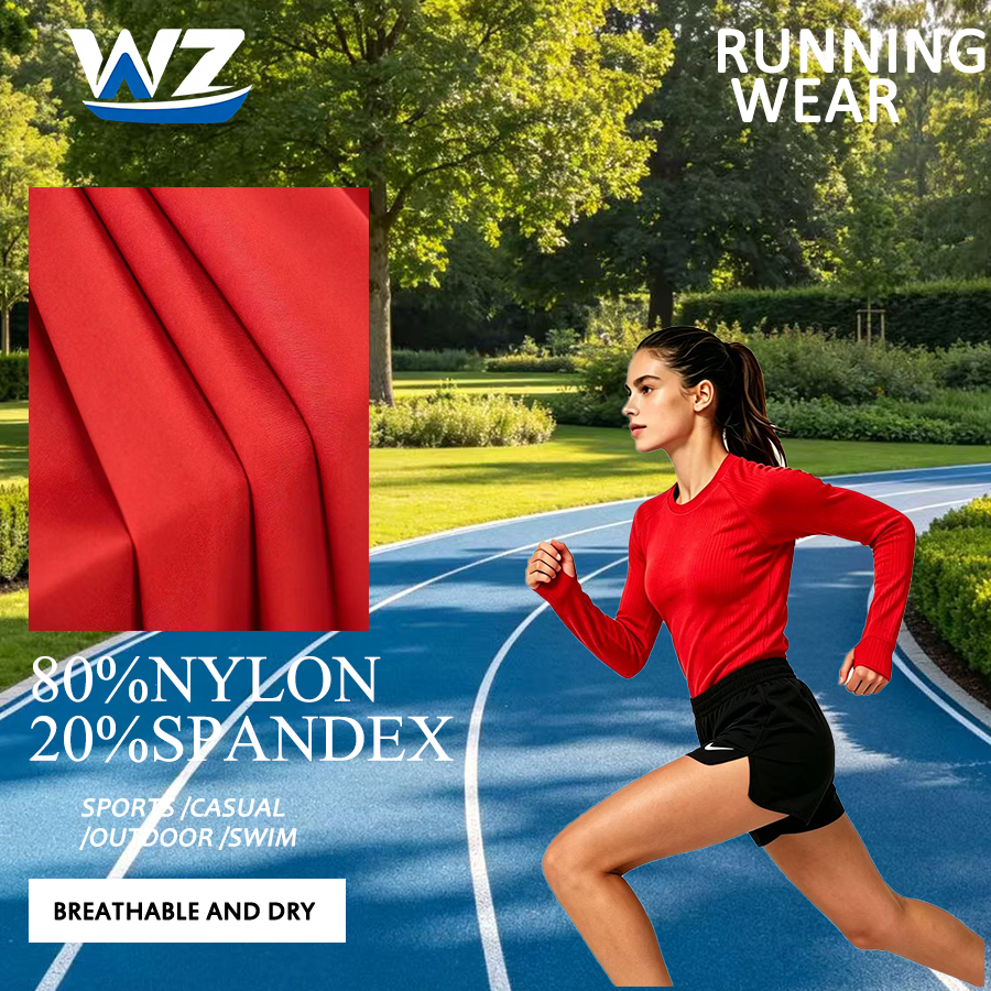 High quality Quick Dry Breathable Nylon Spandex Fabric Customization Free Color Cards For Run Wearing/Active wearing