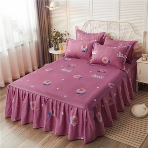 3pcs conjunto suave <span class=keywords><strong>colcha</strong></span> 1pc de impresión falda de la cama + 2pcs funda de almohada de cubierta de cama falda de la cama - Product Image 2