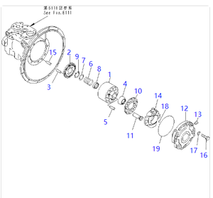 ปั๊มไฮดรอลิกหลัก Komatsu PC60-7 PC70-7 รุ่น 708-1W-00042 708-1W-00111 708-1W-00131 สำหรับอะไหล่รถขุดขนาดเล็ก - Product Image 2
