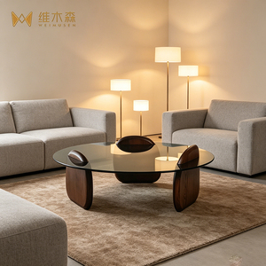 <span class=keywords><strong>Tavolino</strong></span> <span class=keywords><strong>da</strong></span> Caffè Shark, Design Minimalista Italiano, Rotondo <span class=keywords><strong>in</strong></span> <span class=keywords><strong>Vetro</strong></span> e Legno Massello, per Soggiorno, Prodotto <span class=keywords><strong>in</strong></span> Guangdong - Product Image 3