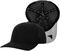 Casquette de baseball en polyester imperméable avec découpe laser personnalisée, perforations et logo sur mesure – Vente en gros