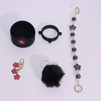 Ensemble d'accessoires pour bouteille d'eau 16/19/24/32oz, 5 pièces, ensemble de décoration pour gobelet à fleurs