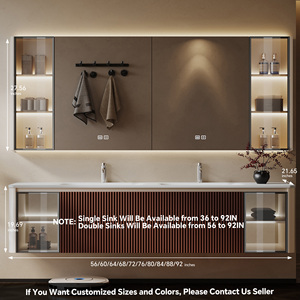 Mueble de Baño Moderno de Lujo con Lavabo Doble, Mueble Independiente con Gabinete de Madera Sólida - Product Image 6