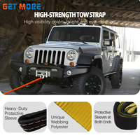 Sangle de remorquage de récupération 3 pouces 20 pieds 30000 lbs, Corde de remorquage haute résistance pour camion, UTV, VTT, Sangle de remorquage robuste pour usage tout-terrain 4x4 pour Jeep