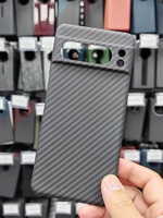 Étui de téléphone en fibre de carbone pour Google Pixel 8/8pro, fibre d'aramide 3K, étui de téléphone portable avec de grands trous