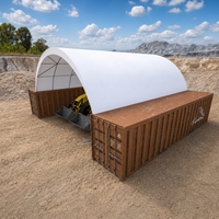 Abri dôme pour conteneur maritime de 10 m de large, avec couverture en tissu 750 g/m² et plaque de base soudable, toit de conteneur en PVC robuste de 33x40 pieds