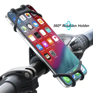 Universal Adjustable Silicone Bicycle Phone Holder For Motorcycle Bike Mobile Phone Stand