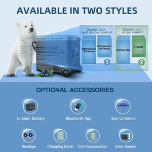 ثلاجة سيارة متنقلة متينة 38L 48L 58L، تعمل بجهد 12V 24V، فريزر كهربائي ومبرد بمنطقتين، تحكم عبر تطبيق بلوتوث - Product Image 5