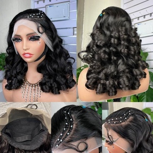 100% Virgin Human Hair Loose Bouncy <b>Wig</b> 13*4 Natural Color - Product Image 1