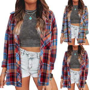 <span class=keywords><strong>Camicia</strong></span> da <span class=keywords><strong>donna</strong></span> con bottone in flanella <span class=keywords><strong>a</strong></span> manica lunga - Product Image 1