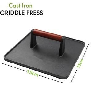 Rectangle <b>Cast</b> <b>Iron</b> Metal Eco-Friendly Smashed Burger Patty Grill Press for <b>Griddle</b> - Product Image 4