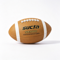 SUCTA Hochwertiger Naturkautschuk Brauner American Football in Offizieller Größe 3/6/7/9 für Schul- und Vereinstraining Großbestellung