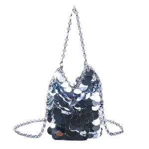 Nuovo design brillante bling-bling borsa con paillettes da festa in tessuto a mano borsa a tracolla borsa pochette da donna ballo