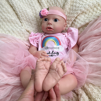 Poupées de bébé nouveau-né en silicone de 18 pouces pour filles, mode, bouche ouverte, réalistes, corps entier, lavables, LouLou avec sucette
