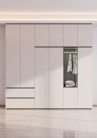 Mobilier moderne en fibre de densité moyenne pratique belle peinture solide garde-robe fonction de stockage porte en MDF pour chambre à coucher