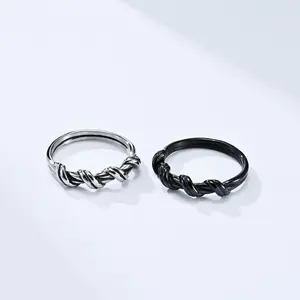 Minimalist Geometric Stainless Steel Non Tarnish Ring Friendship Love Knot Ring For Men And Women Tarnish Free Jewelry