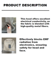 Chapeau de protection anti-radiation EMF en tissu maillé 100 % fibre d'argent pour blindage des appareils portables