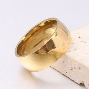 Bague tendance 4mm 6mm 8mm en acier inoxydable plaqué or, design géométrique simple, bijou unisexe, cadeau - Product Image 5