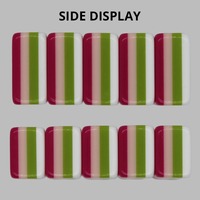 Ensemble de Mahjong Américain de Luxe Portable Moderne 160 Tuiles, Tapis en Acrylique Rose Art Déco Vert 4 couches
