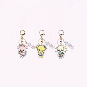 Porte-clés et pendentif de sac en acrylique avec impression UV, personnalisé, motif dessin animé créatif du groupe féminin étranger IVE, accessoire souvenir star tendance - Product Image 3
