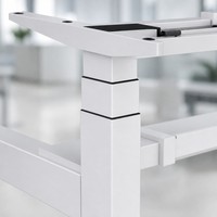 Escritorio en Forma de L con Elevación Eléctrica de 2 Etapas, Motor Dual Oculto, Montaje Estándar, para Área de Trabajo Ampliada, Multiángulo, para Oficina