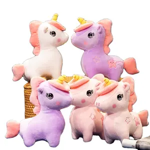 23 cm rosa Einhornpuppe Kawaii mehrfarbiges Einhorn-Plüschtied Pferdedoll-Kissen-Spielzeug für Kind Mädchen Weihnachtsgeschenke