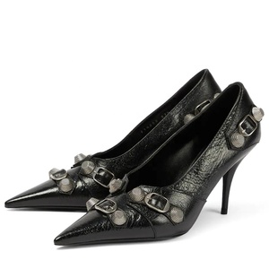 Chaussures à talons aiguilles sexy pour femme, bout pointu, style vintage, décorations métalliques, rivets, boucle, grande taille 45 - Product Image 1