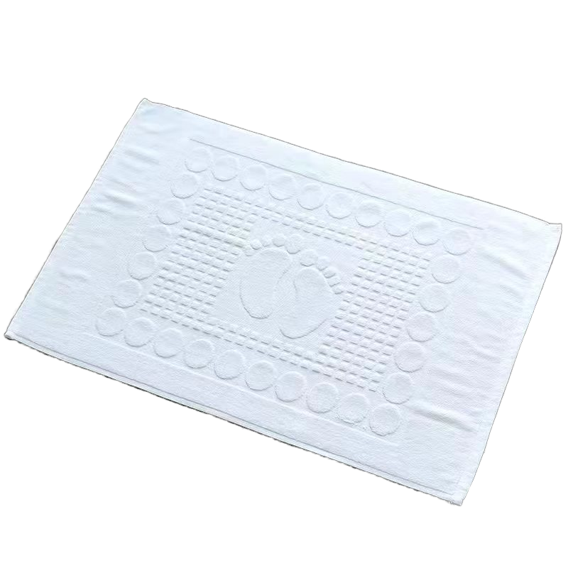 White 100 Cotton Jacquard Bathmat 32S