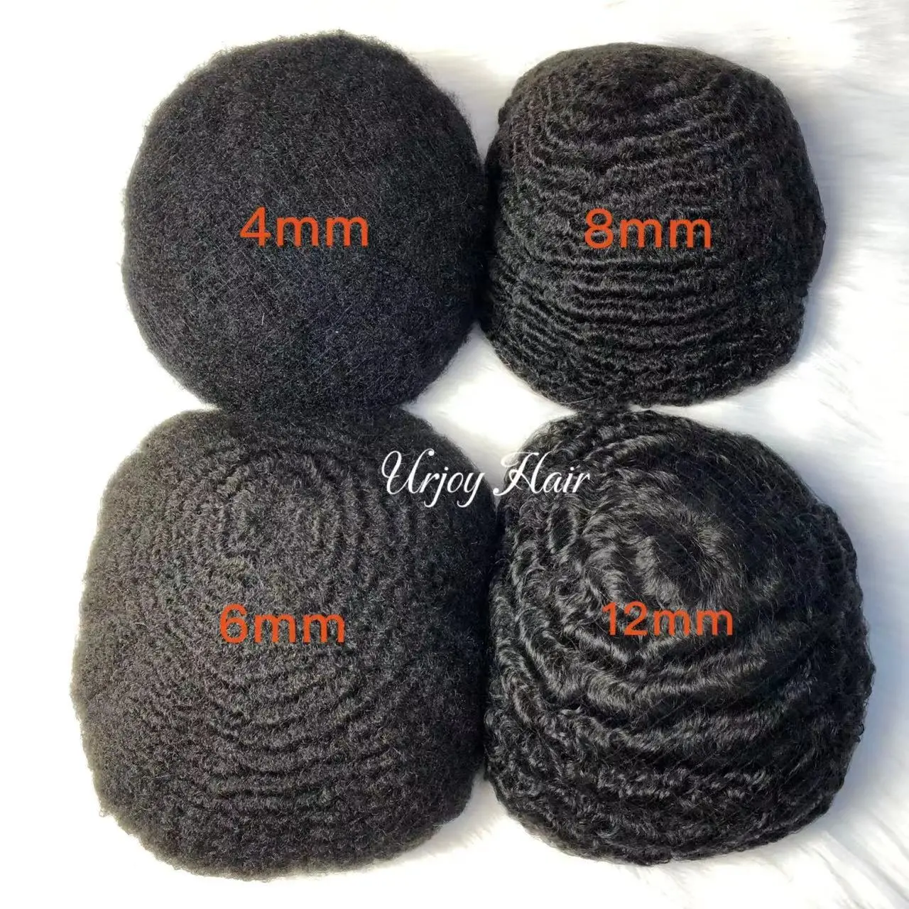 Tóc Giả Nam Afro Bán Chạy, Ren Thụy Sĩ Toàn Bộ Bền 4Mm 6Mm 8Mm 12Mm Tóc Giả Nam Màu Đen Sóng Afro Đơn Vị Tóc Nam