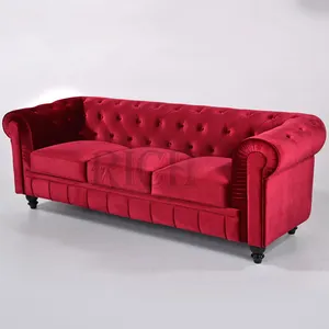 Ретро 3-х местная бархатной ткани ворсовые диван мебель для гостиной диван-кровать для дома