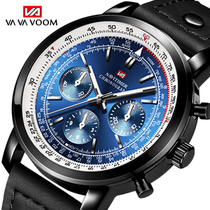 Montre de luxe pour homme, chronographe mécanique automatique, 43 mm, lunette à règle coulissante, cadran multiple, montre-bracelet - Product Image 6