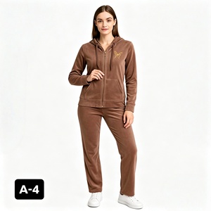 Custom Ultra Soft Fabric <strong>Velvet</strong> <strong>Tracksuit</strong> 2 Piece Embroider logo Sportswear Suit Velour <strong>Tracksuits</strong> for <strong>Women</strong> - Product Image 6