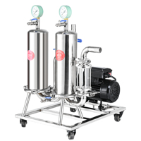 Filtro de Doble Tubo de Acero Inoxidable 304, Apto para Pequeñas Empresas y Familias, para Filtrar Licores, Vino, Bebidas y Vino de Frutas