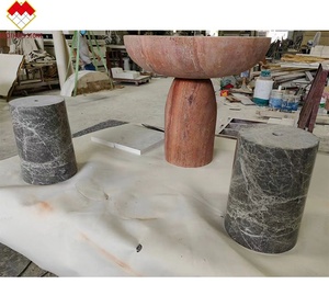 Modern Minimalist Contemporary Travertine Side <strong>Table</strong> Living Room <strong>Coffes</strong> Marble Round <strong>Small</strong> Coffee <strong>Tables</strong> - Product Image 3