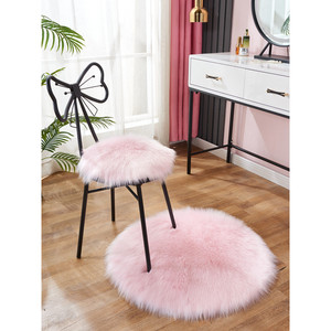 Ensemble de coussins de chaise en peluche rose clair, couleur unie, polyester extra doux, coussin de siège pour canapé de chambre à coucher - Product Image 1