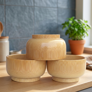 Bol de service classique en bambou poli très demandé, ustensile de cuisine écologique de qualité supérieure, idéal pour les fêtes, facile à utiliser, meilleur prix - Product Image 4