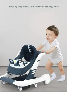 Trotteurs pour bébés vert foncé avec siège entièrement rembourré et freins à roues silencieux, aide à la <span class=keywords><strong>marche</strong></span> pour nourrissons, vente en gros d'usine - Product Image 2