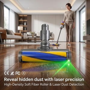 Tête de balai souple à détection de poussière laser Turbo-Torque à dégagement rapide, technologie de vision nocturne, hyper-visibility - Product Image 1